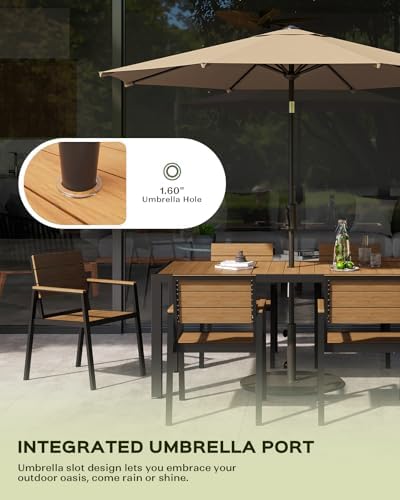 Vexwalx 7-Piece Outdoor Dining Set, Aluminum Dining Table Set for 6, Patio Ta...