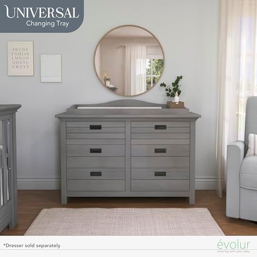Evolur Universal Collection Changing Tray, Classy, Durable in Rustic Grey