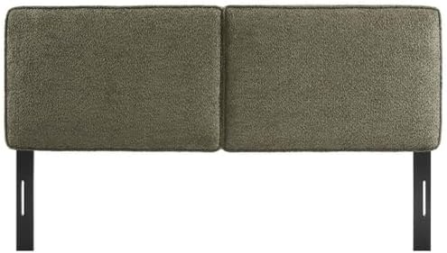 Pemberly Row Queen Headboard, Boucle Fabric Upholstery, Sage Green, Pillow-St...