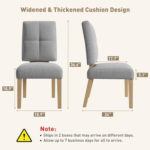 Wooden Dining Chairs Set of 6, Modern Farmhouse Dining Room Chairs with Cloud...