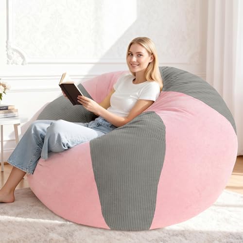 Homguava 6FT Bean Bag Chairs for Adult Teardrop Bean Bag with Memory Foam | B...