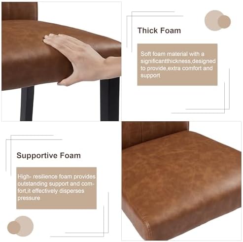 VECELO Upholstered Dining Chairs Set of 6, Modern PU Leather High Back Chairs...