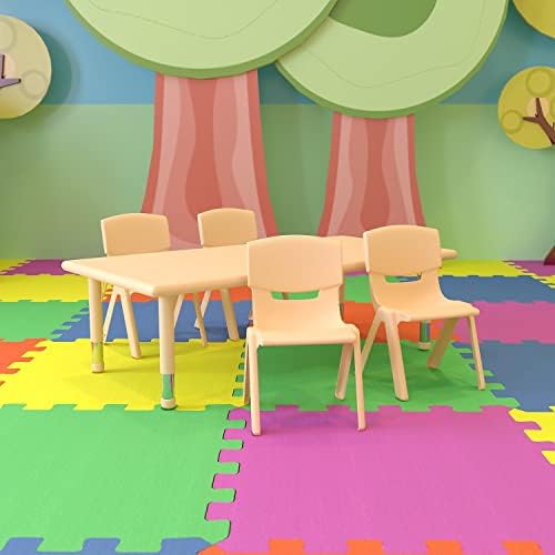 Flash Furniture 48x24 in Rectangular Activity Table with 4 Chairs, Natural
