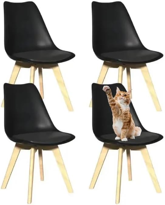 YLGJ&TIDY Modern Dining Chairs Set of 4 PU Leather Upholstered Chairs wit...