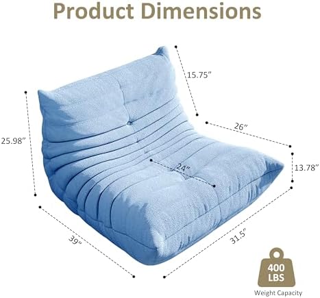 Bean Bag Chairs for Adults Floor Gaming Bean Bag Chair Memory Foam BeanBag Ch...
