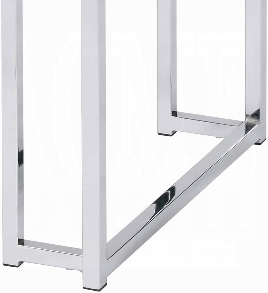End Table Natural Oak Living1pc Chrome Frame Side Table