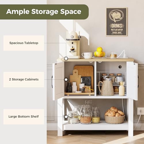 IRONCK Console Table with Storage Cabinet, 32" Entryway Table with Outle...