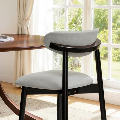 CHUN YI Dining Chairs Set of 4, Upholstered Wooden Dining Room Chairs, Mid Ce...