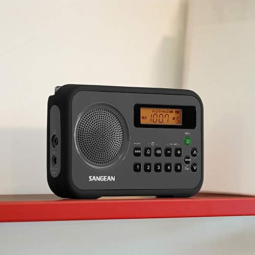 Sangean PR-D18BK AM/FM/Portable Digital Radio with Protective Bumper (Gray/Bl...