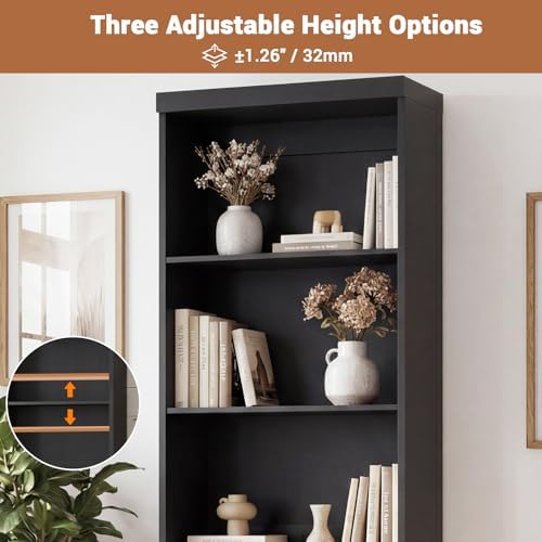 Cyclysio 80" Bookshelf with 3 Drawers and Baseboard Cutout, Set of 2
