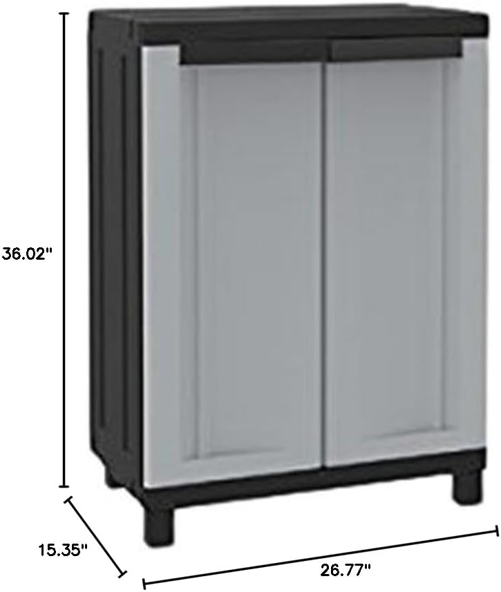Terry 1002709 Wardrobe Low Plastic, Grey/Black