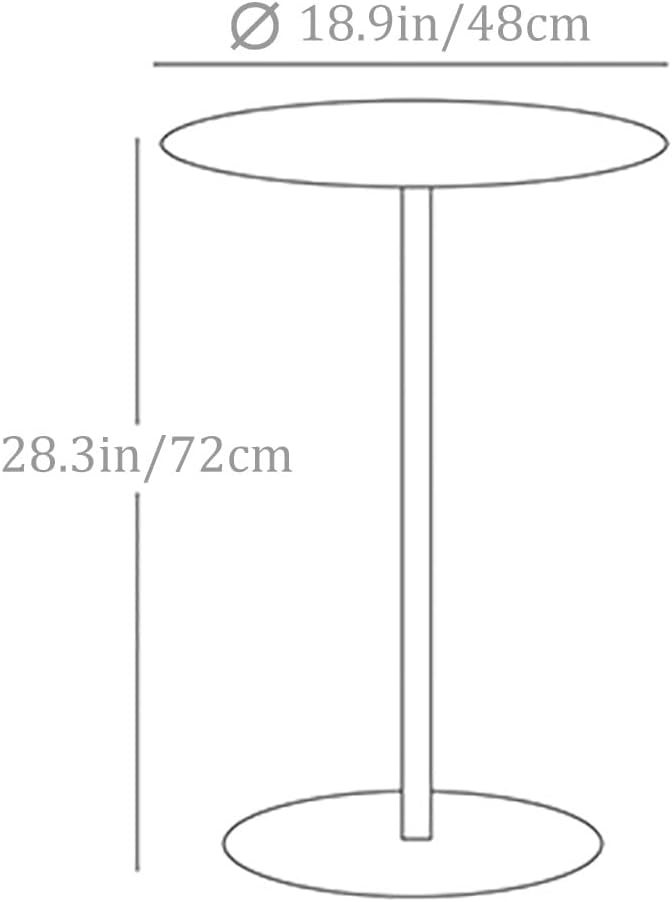 Multifunctional Round Metal End Table, Minimalist Solid Color Large Base Coff...