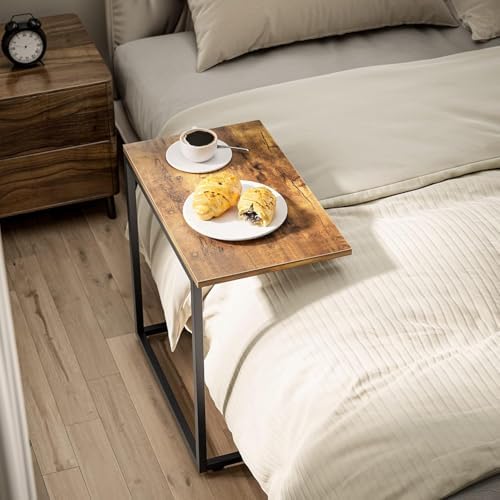 Pipishell C Shaped End Table Set of 2, Side Table for Couch Slide Under, C Ta...