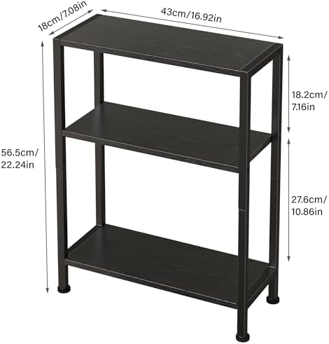 3-Tier Side Table Set of 2, Small End Table, Sofa Side Table for Narrow Space...