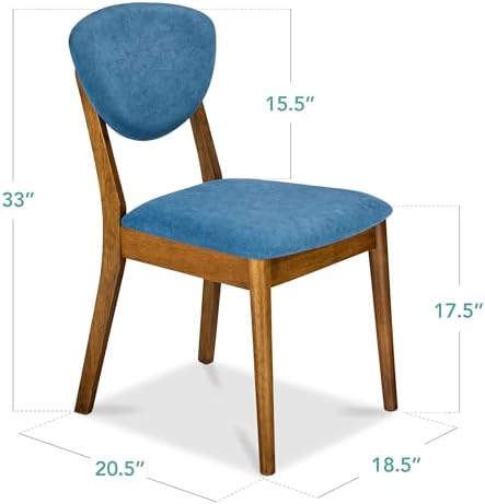 Best Choice Products Dining Chairs Set of 2, Mid-Century Modern Upholstered W...