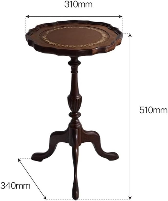 Gilded Retro Style Round Table Sofa Side Living Room Corner Bedroom Storage S...