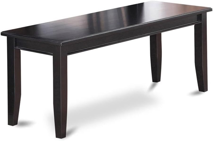 East West Furniture DUB-BLK-W Dudley Dining Bench with Wooden Seat, 51x15x17 ...