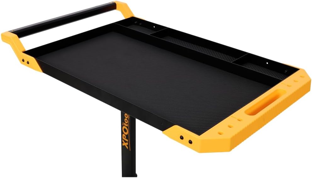 Adjustable Height Mobile Work Table, Rolling Work Bench with Tool Tray and 4 ...