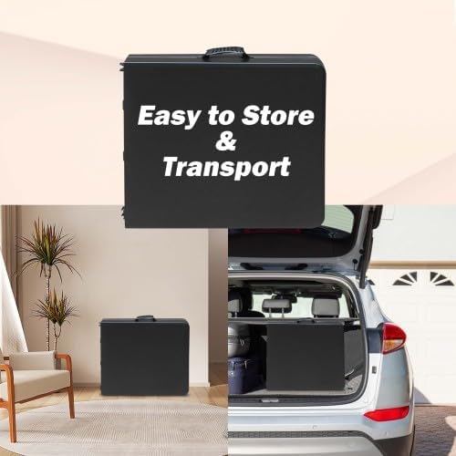 GlowSol Folding Table 4FT, Heavy Duty Portable Plastic Folding Table with Han...
