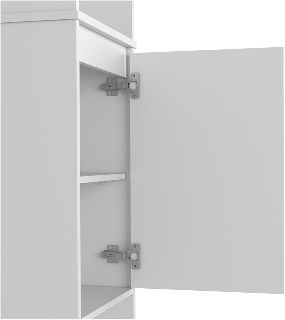 Kitchen Pantry, Two External Shelves, Single Door Cabinet, Two Interior Shelv...