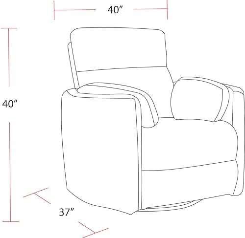 Parker Living Radius - Peacock Power Swivel Glider Recliner for Adults with U...