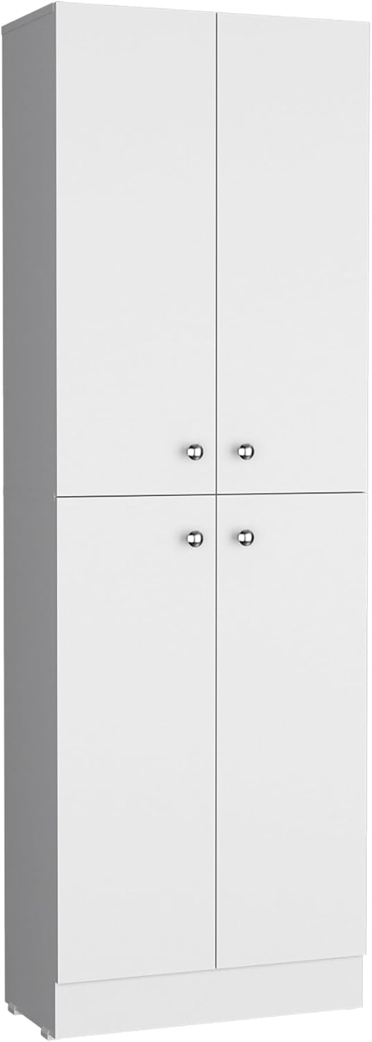 Kitchen Pantry 71" H, 4 Doors, 5 Adjustable Shelves, Laundry, White,for ...
