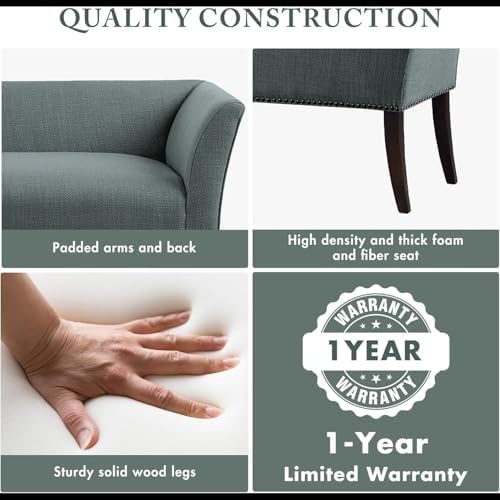 Madison Park Accent Bench, Upholstered with Nailhead Trim, & Padded Seat ...
