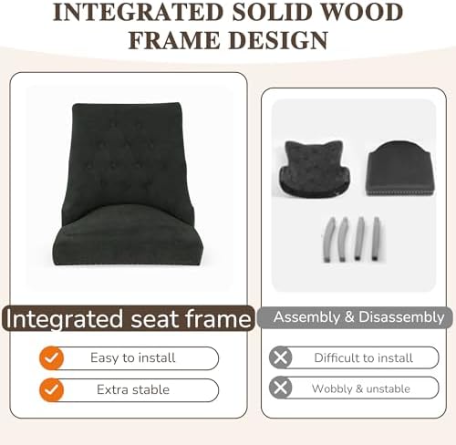 LSSBOUGHT Tufted Dining Chairs, Upholstered Accent Chairs with Nailhead Trim ...