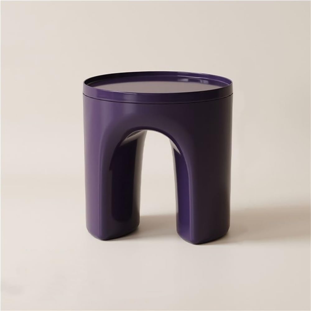 Small Round Plastic Side Tables, Modern and Minimalist Bedside Table, End Tab...