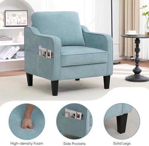 Accent Chair for Living Room, Mid Century Modern Reading Chair for Bedroom, U...