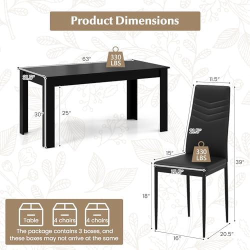 GIANTEX 9-Pieces Dining Table Set for 8, 63" Table, Padded Seat & Ba...
