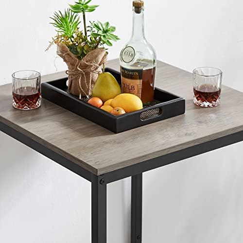 CALABASH 3-Piece Bar Table and Chairs Set for Small Space, Bar Set with Squar...
