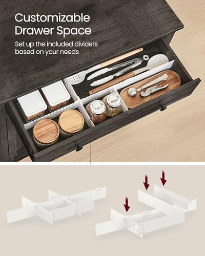 VASAGLE Buffet Cabinet, Coffee Bar with a Drawer, Adjustable Shelf