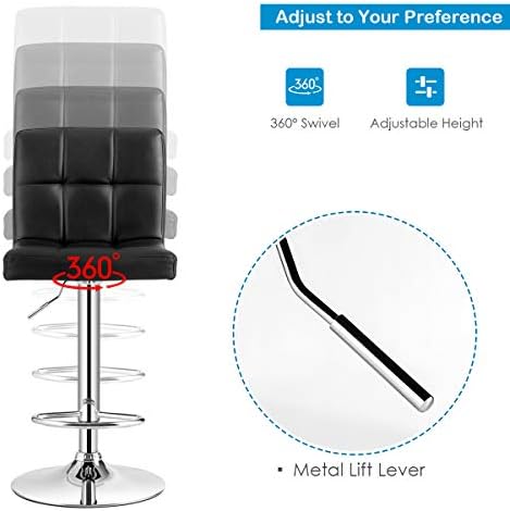 COSTWAY 3-Piece Bar Table Set, Counter Height Table Set with 2 Bar Stools