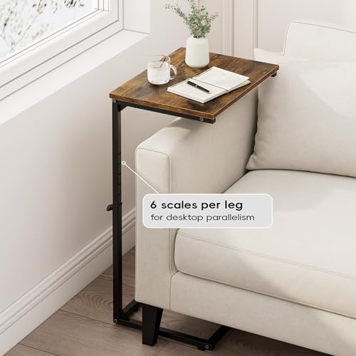 Vagusicc C Shaped End Table for Couch, 33.2'' Tall C Table Adjustable...