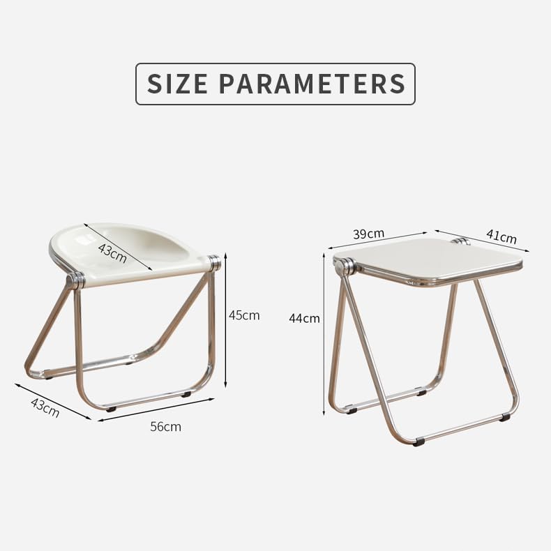 ZYFAB Folding Acrylic Tray Table Modern Small Drink Table Chair Set Foldable ...