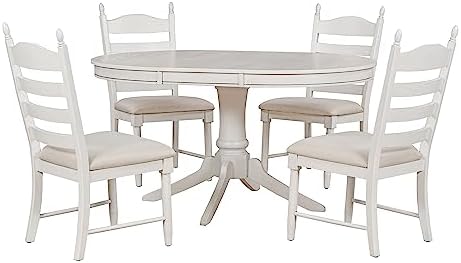 LUMISOL 5-Piece Solid Wood Dining Table Set for 4, Farmhouse Kitchen Table Se...