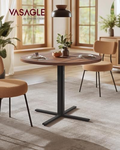 VASAGLE 31.5-Inch Dining Table, Small Round Kitchen Table for 4 People | Stee...