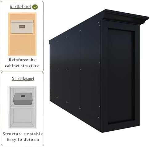 OSCHF 8-Cube Open Bookcase with Base, 2-Tier Low Cabinet, Black