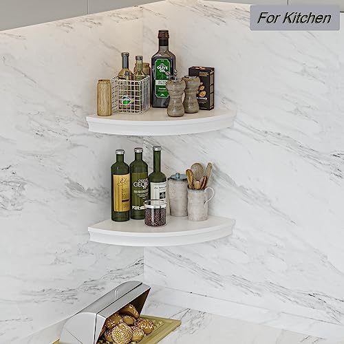HAO Floating Corner Shelf Invisible Wall Mounted Shelves Radial Shape Cable W...