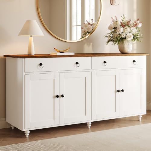 4 EVER WINNER 55" Buffet Cabinet with Storage and Drawers, Large Sideboa...