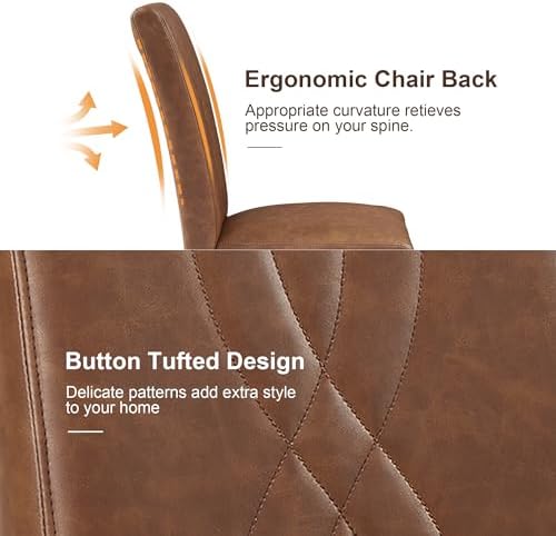 VECELO Upholstered Dining Chairs Set of 6, Modern PU Leather High Back Chairs...