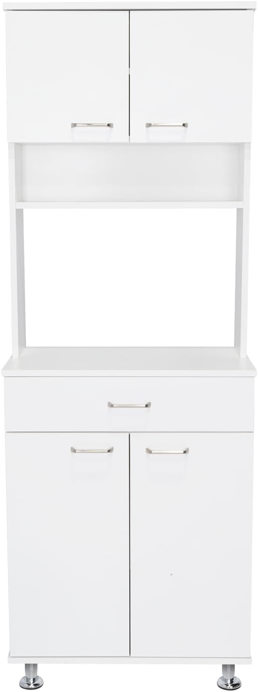 Bay Area Pantry with Two Door Cabinets, One Drawer and Adjustable Metal Legs ...