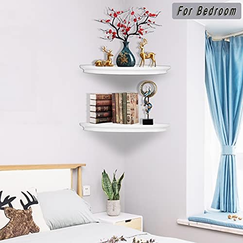 HAO Floating Corner Shelf Invisible Wall Mounted Shelves Radial Shape Cable W...