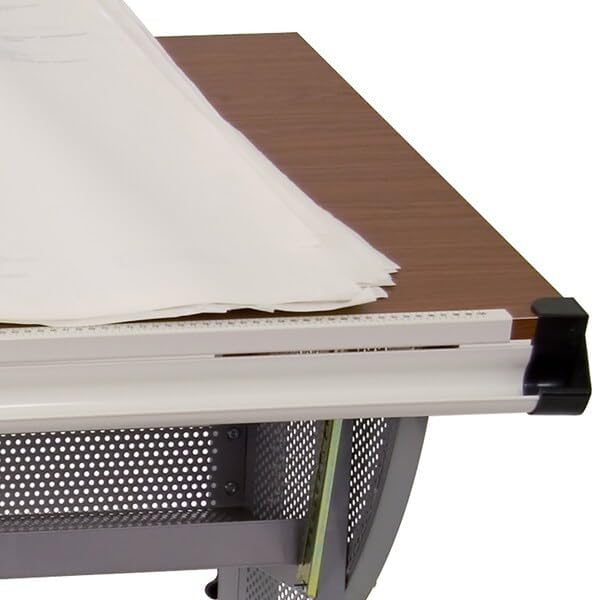 Flash Furniture Berkley Adjustable Drawing and Drafting Table with Pewter Fra...