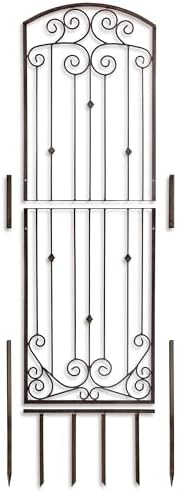 H Potter Premium 8-Foot Iron Garden Trellis - Heavy Duty Plant Support for Cl...