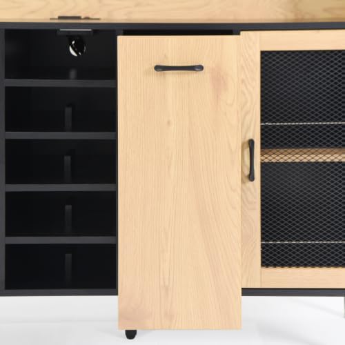 59in H Pantry Cabinet with Charging Station, Buffet Sideboard for Coffee Make...