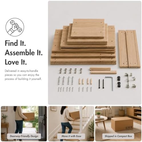 Homes: Inside + Out Apexa 2-Tier Cube Storage Organizer Shelves, Stackable Wo...