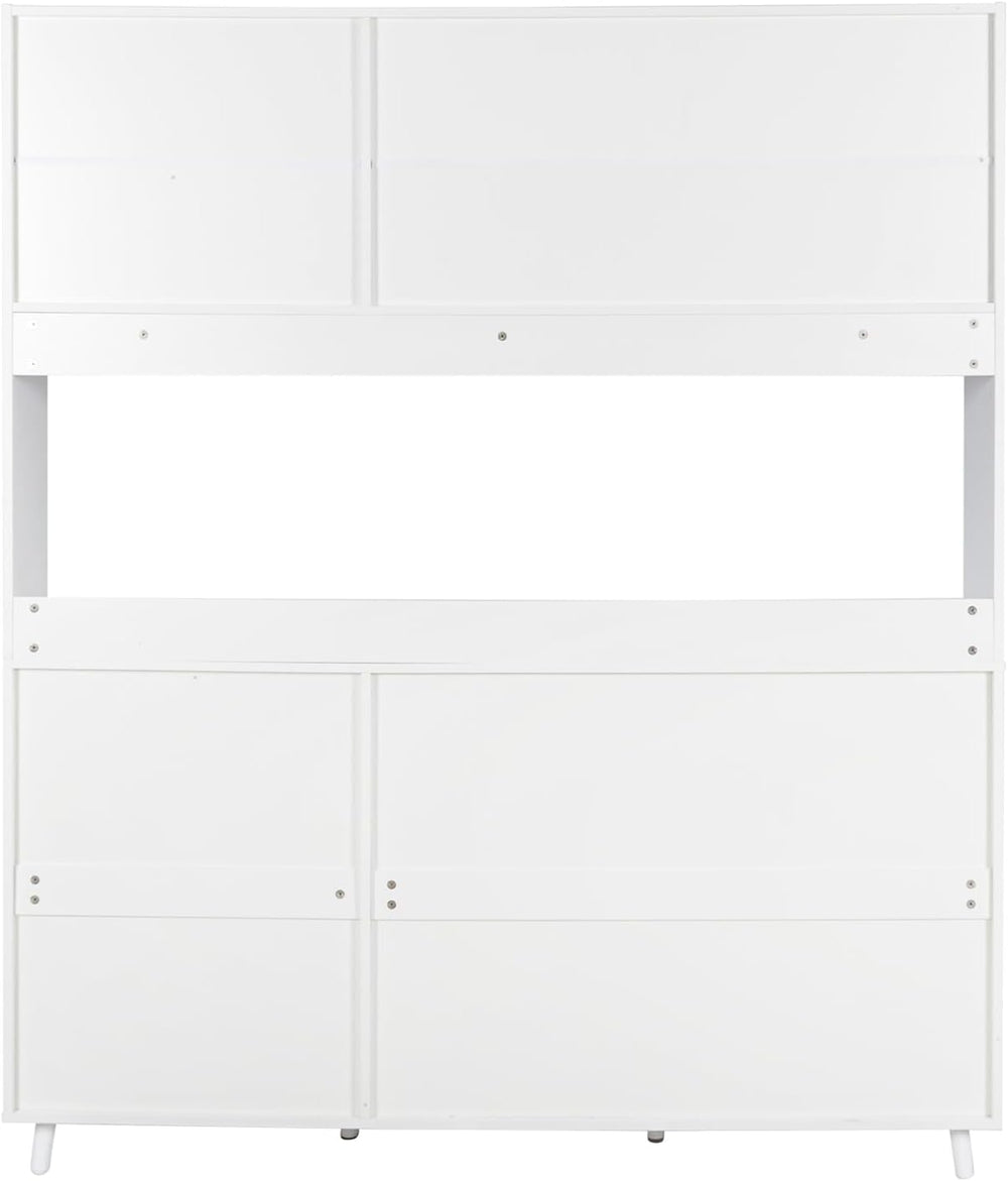 74.8" Tall Kitchen Pantry Storage Cabinet, Modern Food Pantry Cabinet wi...