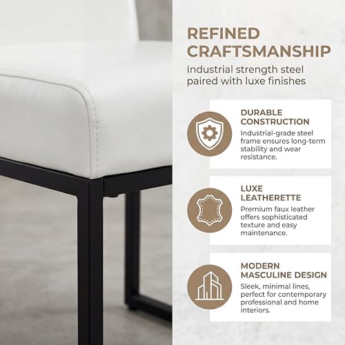 HNY Modern Dining Chairs Set of 6, Upholstered Leather Dining Room Chairs wit...